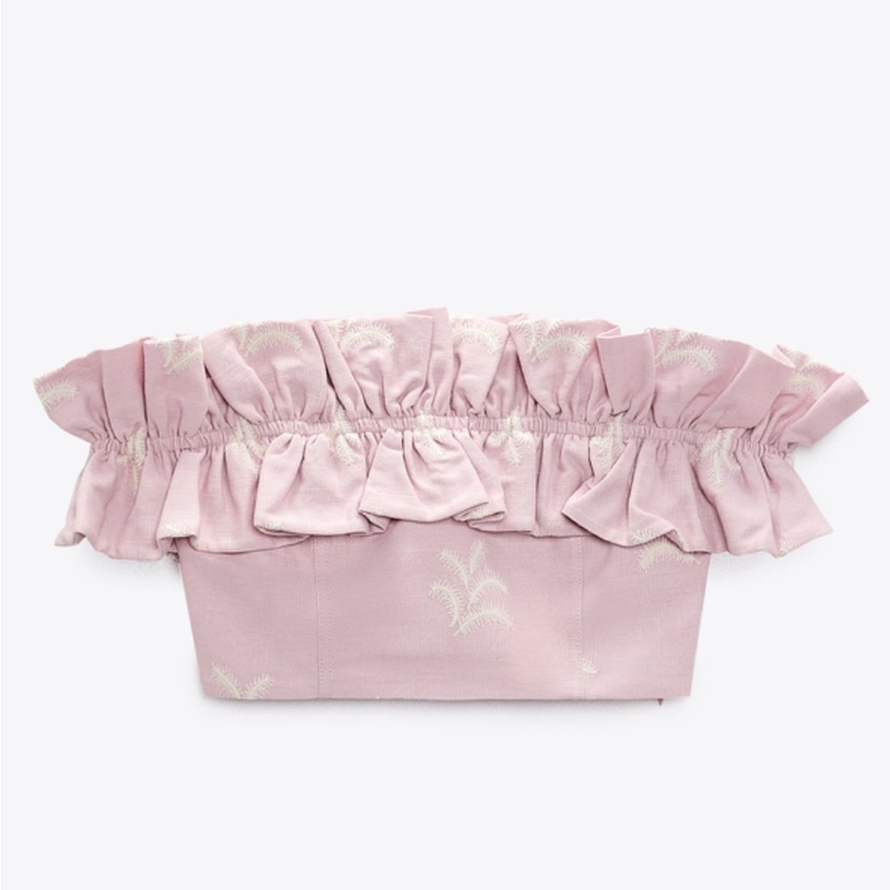 Zara Linen blend crop top size XS